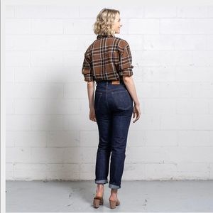 Dearborn Denim Waist High 13oz Dark Wash Jeans, 28